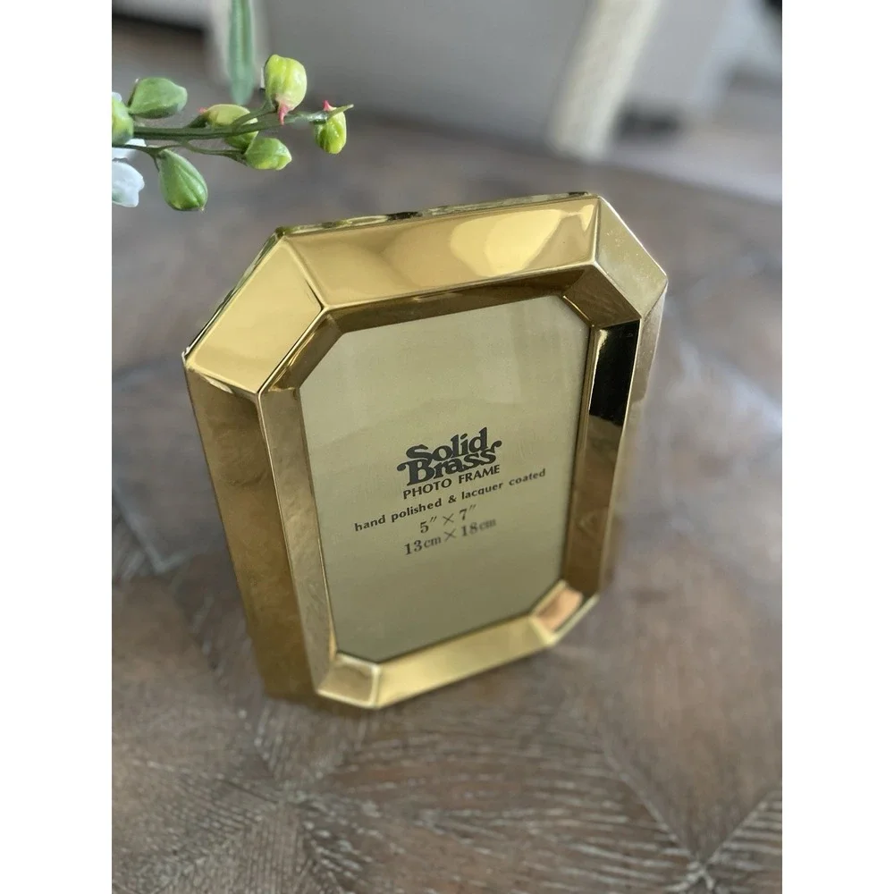Vintage NOS Solid Brass‎ Photo Picture Frame Beveled Edge 5X7 New